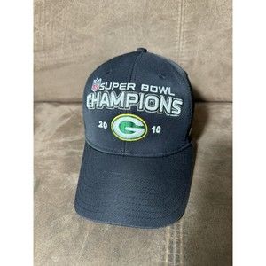 Green Bay Packers NFL 2010 Super Bowl Champions Strap Back Adjustable Hat Cap.